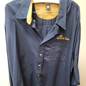 Navy blue button up shirt